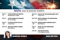 2025 Monthly Events - July and August (Napa Valley)