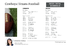 2025-2026 Regular Season Schedule (Houston Texans/Dallas Cowboys)