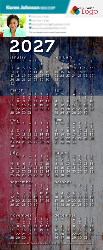 2027 Yearly Calendar (Texas Flag)