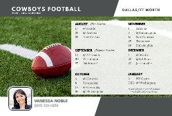 2026-2027 Cowboys Football Schedule (Dallas Ft. Worth)