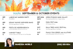 2026 Monthly Events - September and October (Napa)